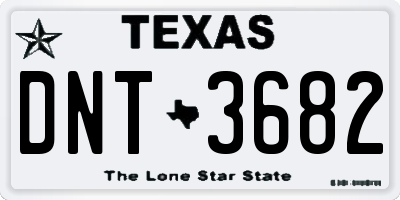TX license plate DNT3682