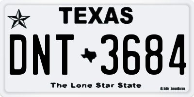TX license plate DNT3684