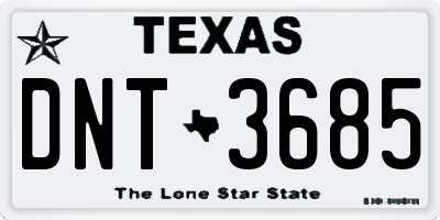 TX license plate DNT3685