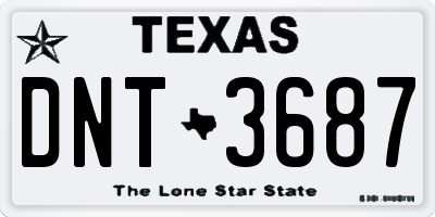 TX license plate DNT3687
