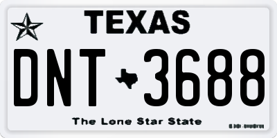 TX license plate DNT3688