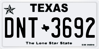 TX license plate DNT3692