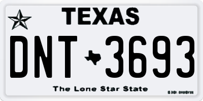 TX license plate DNT3693
