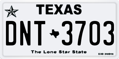 TX license plate DNT3703