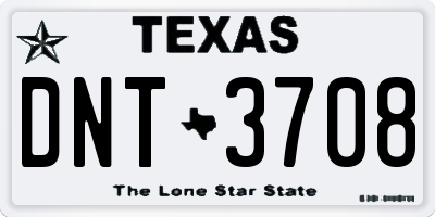 TX license plate DNT3708