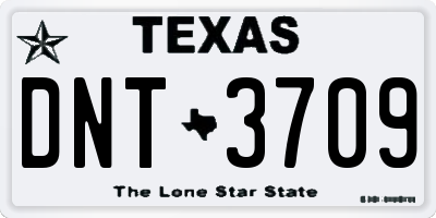 TX license plate DNT3709