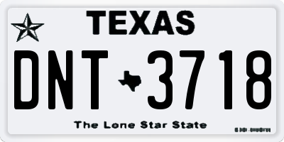TX license plate DNT3718