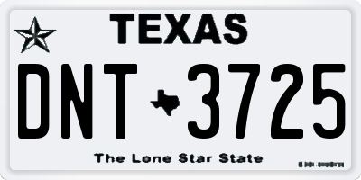 TX license plate DNT3725