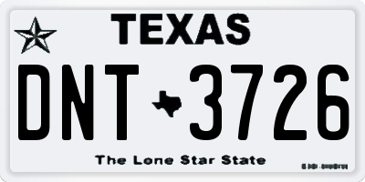 TX license plate DNT3726