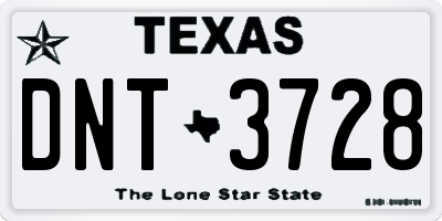 TX license plate DNT3728