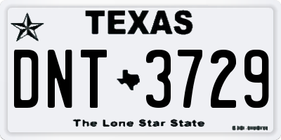 TX license plate DNT3729