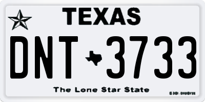 TX license plate DNT3733