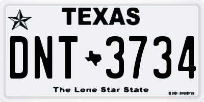 TX license plate DNT3734