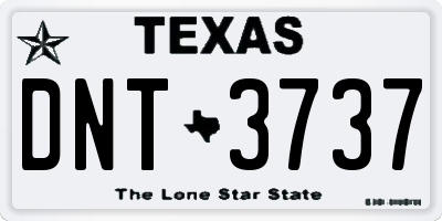 TX license plate DNT3737