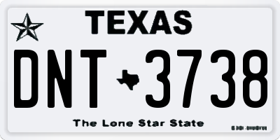 TX license plate DNT3738