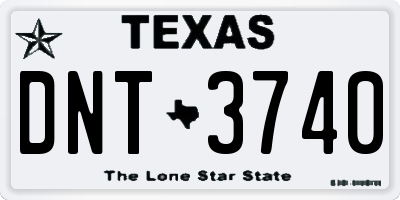 TX license plate DNT3740