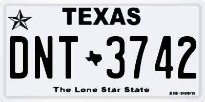 TX license plate DNT3742