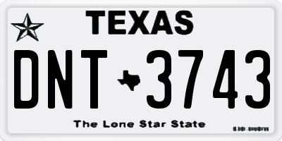 TX license plate DNT3743