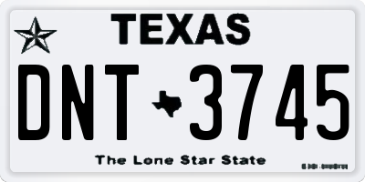 TX license plate DNT3745