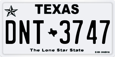 TX license plate DNT3747
