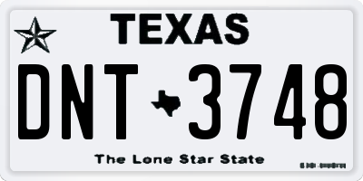 TX license plate DNT3748