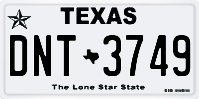 TX license plate DNT3749