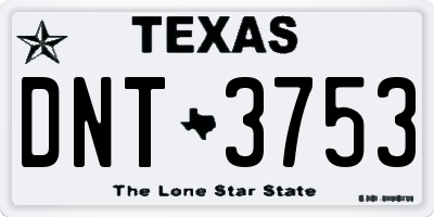 TX license plate DNT3753