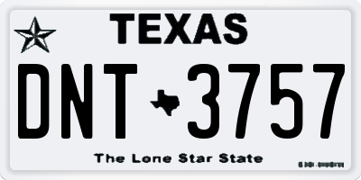 TX license plate DNT3757
