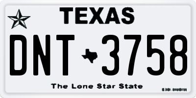 TX license plate DNT3758