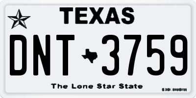 TX license plate DNT3759