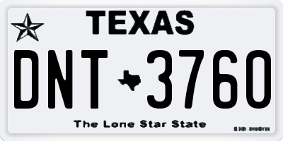TX license plate DNT3760
