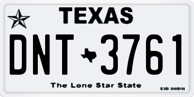 TX license plate DNT3761
