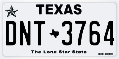 TX license plate DNT3764