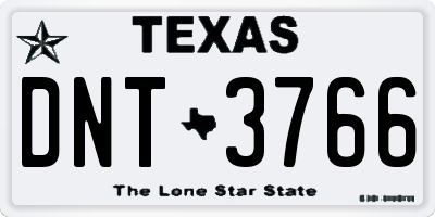 TX license plate DNT3766
