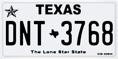 TX license plate DNT3768
