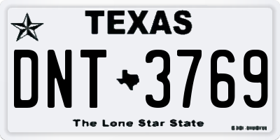 TX license plate DNT3769