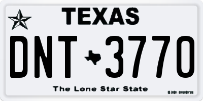 TX license plate DNT3770