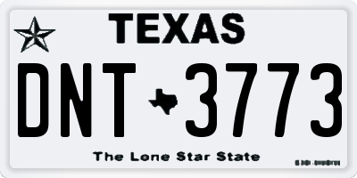 TX license plate DNT3773