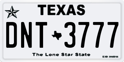 TX license plate DNT3777