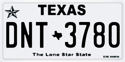 TX license plate DNT3780