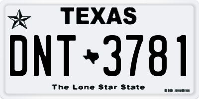 TX license plate DNT3781