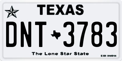 TX license plate DNT3783