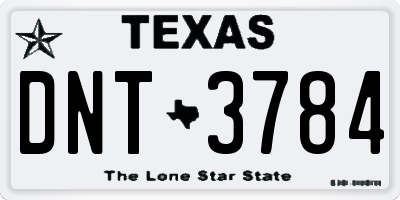 TX license plate DNT3784