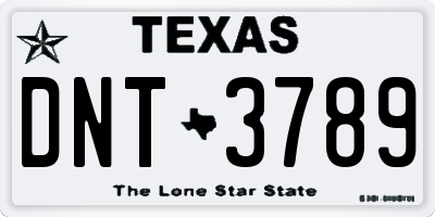 TX license plate DNT3789