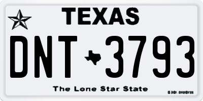TX license plate DNT3793