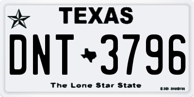 TX license plate DNT3796