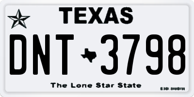 TX license plate DNT3798