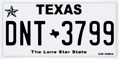 TX license plate DNT3799