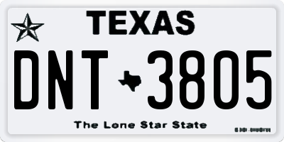 TX license plate DNT3805