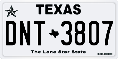 TX license plate DNT3807
